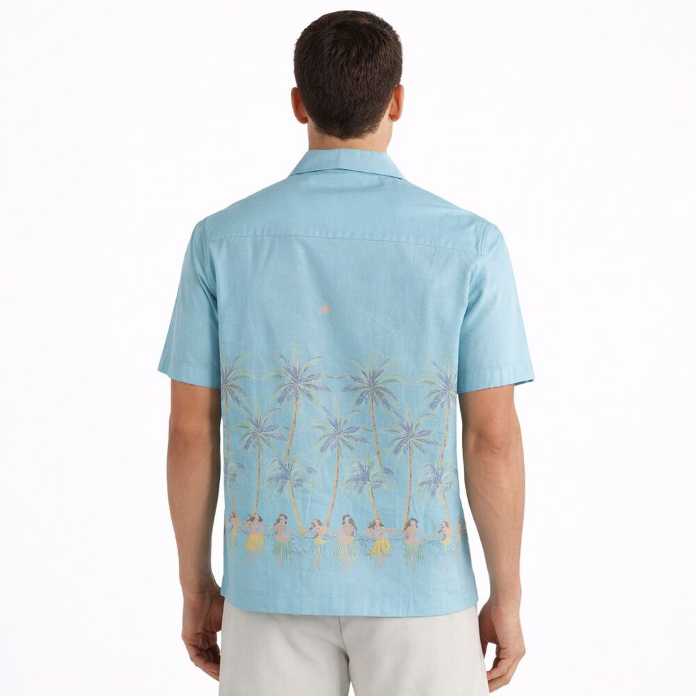 TravisMathew Mens Shirt XL Windy Bay Short Sleeve Button Up Shirt Dusty Blue - Picture 2 of 5